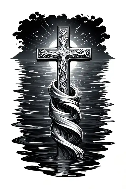 Cross With Water Wrap Around Forearm