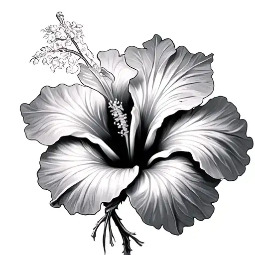 Hibiscus Flower With Stems Tied Together