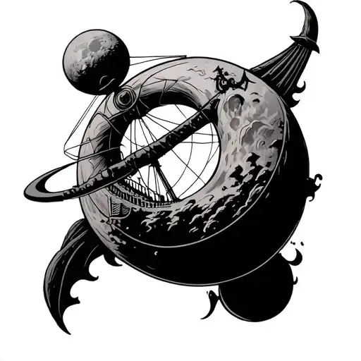 Treasure Planet Moon With Ship