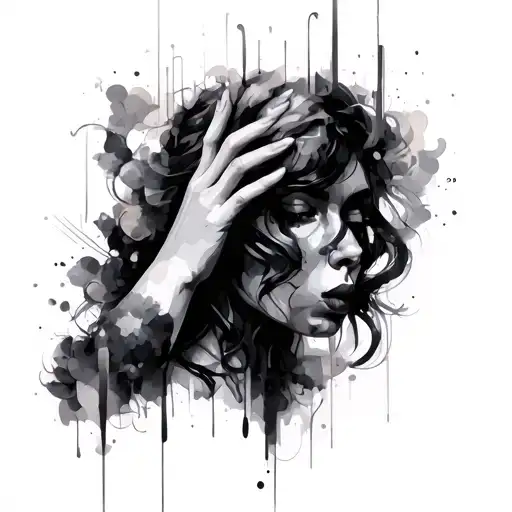 Abstract Women Face And Hand