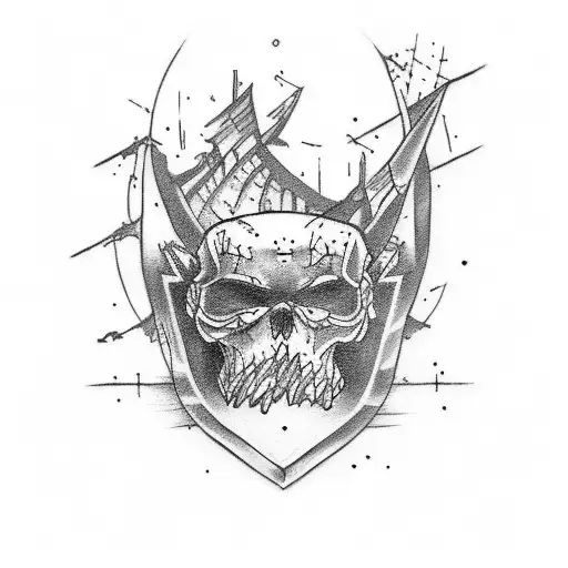 Draw A Tattoo Of Castle In Dark Moon