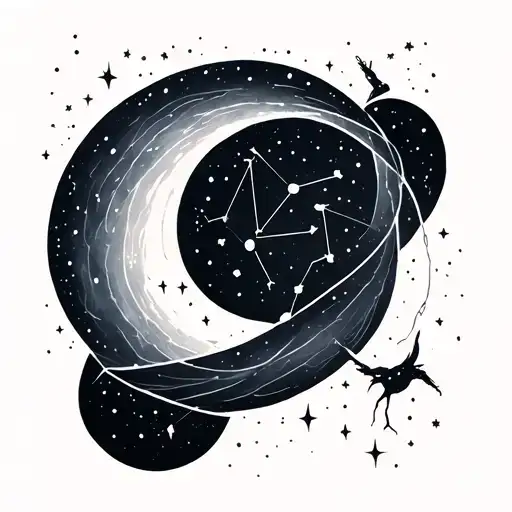 Minimalist Sagittarius Constellation Intertwined