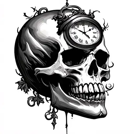Skull And Clock