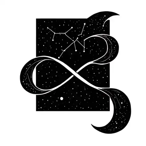 Minimalist Sagittarius Constellation Intertwined Infinity Symbols
