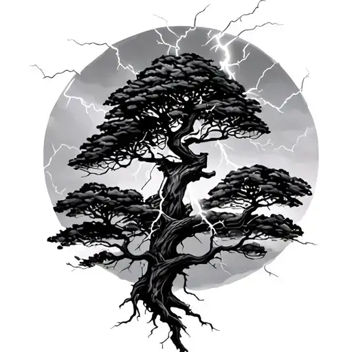 Lightning Striking Tree