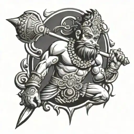 Hanuman Mace And Trident