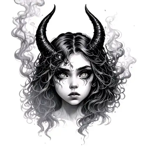 Smoke Coming Out Of Demon Girls Eyes