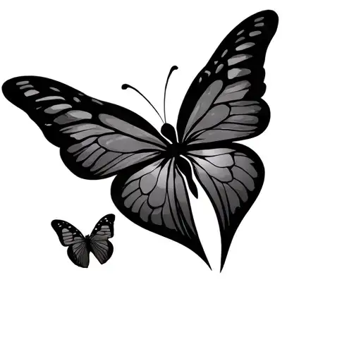 Heart With Butterfly Flying