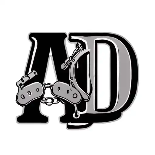 Initials A And D Connected By Handcuffs