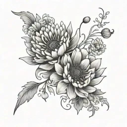 Chrysanthemum And Poppy Flower