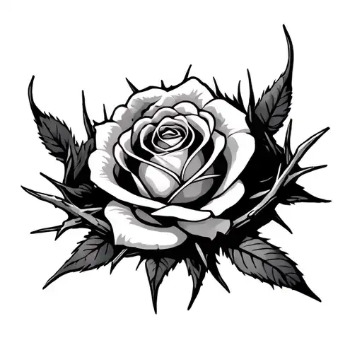 Crown Of Thorns With A Rose Going Through It