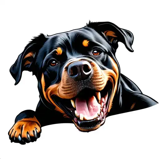 Rottweiler Showing Teeth