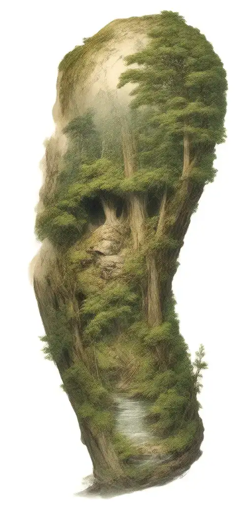 Forest Scene With A Hidden