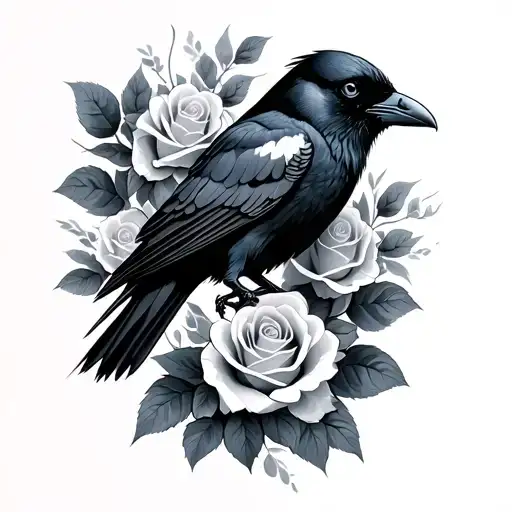 Crow And Roses