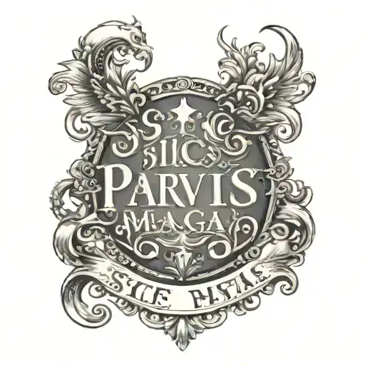 Sic Parvis Magna Written Inside Surrounded