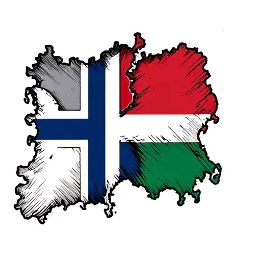 Italy Flag And Norway Flag