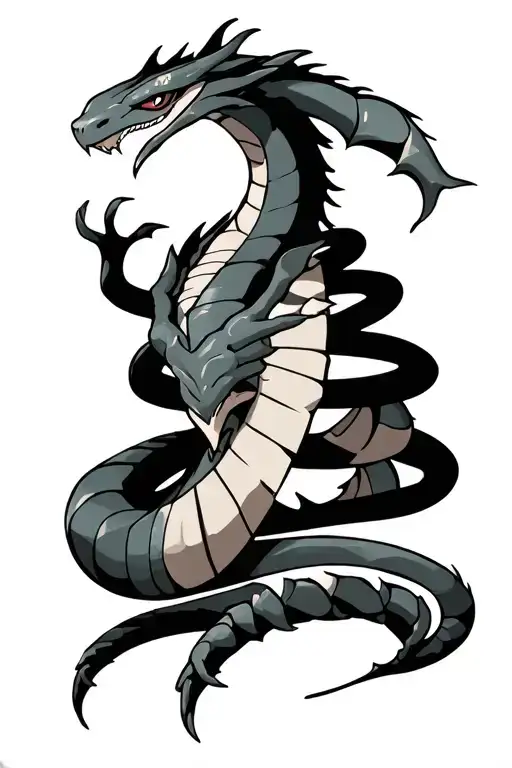 Rayquaza Coiling Down The Arm With Its Head Being The Hand