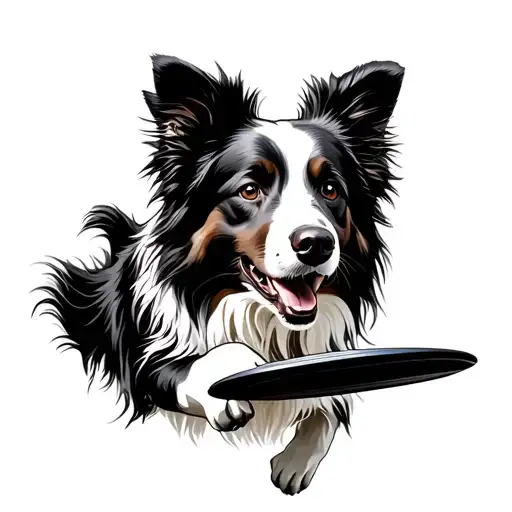 Border Collie And Frisbee Mid Air