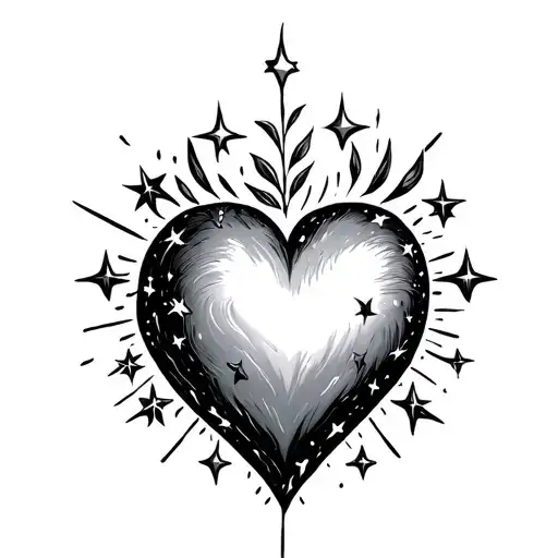 Natural Heart And Stars Shining Brightly