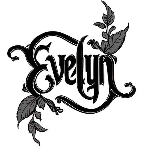 Dark Ornamental Lettering Evelyn