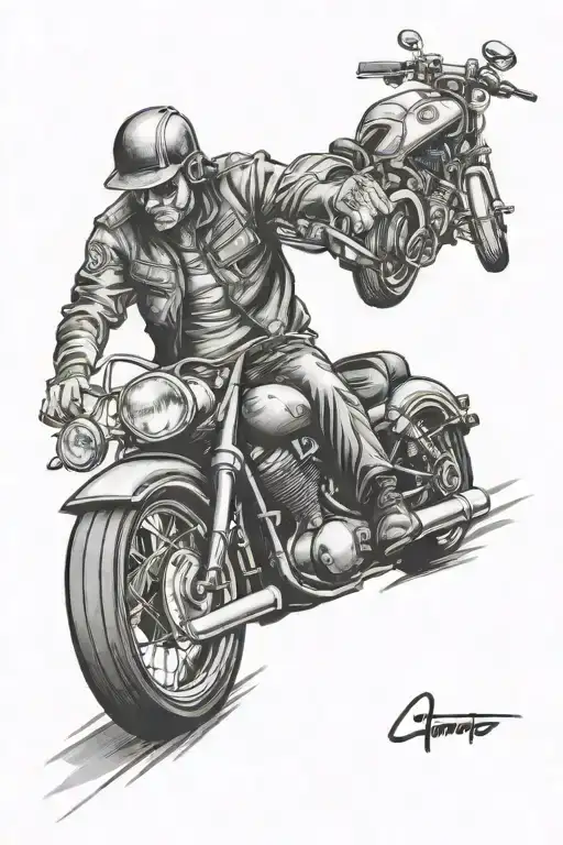 Biker And Car Mechanic