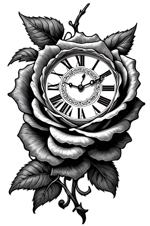 Clock Face Rose Intertwined