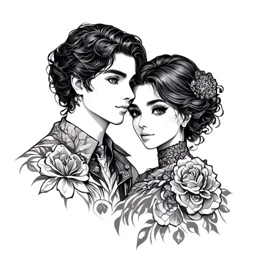 Matching Couple Unique Tattoo Design