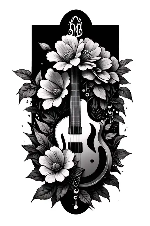 Music Bar Intertwined Within Mandavella Flowers Growing