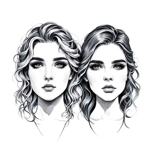 Matching Couple Unique Tattoo Design No Faces