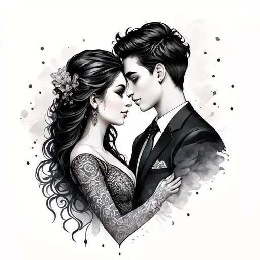 Matching Couple Unique Tattoo Design