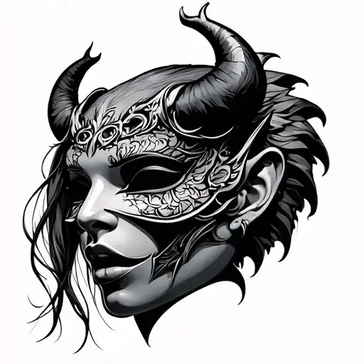 Reverse Lady Demon Mask