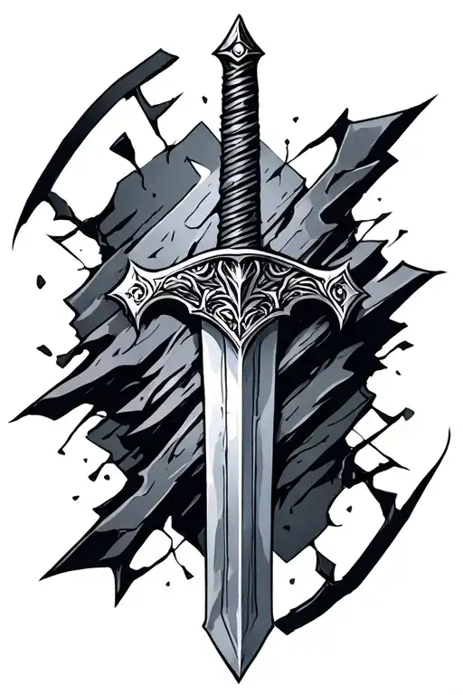Shattered Sword Tattoo Design Inspired