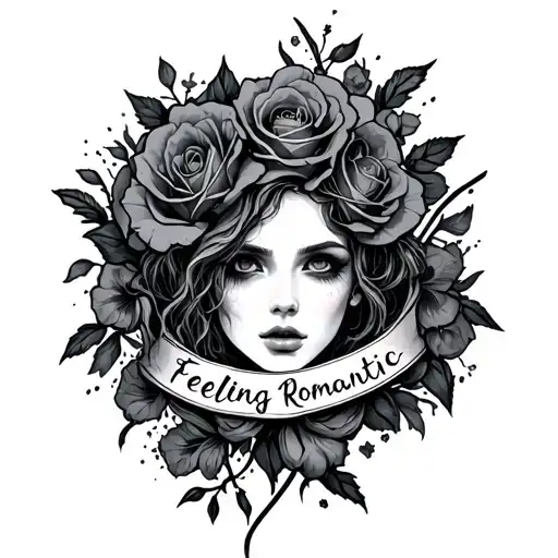 Goth Style Neck Tattoo Saying Feeling Romantic