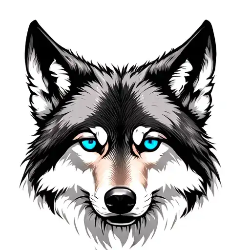 Wolf With Blue Eyes