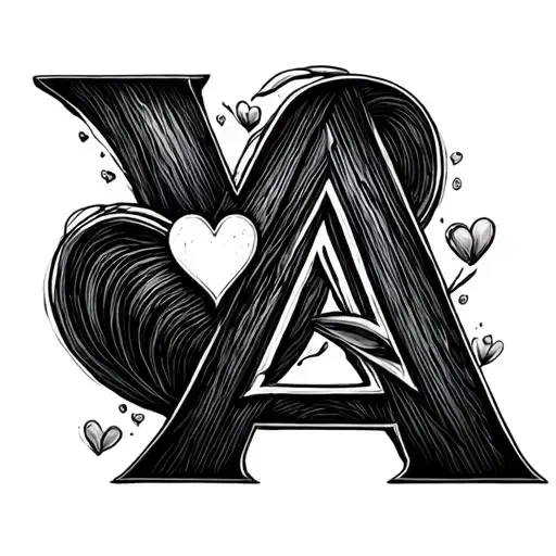 Letter A With Heart