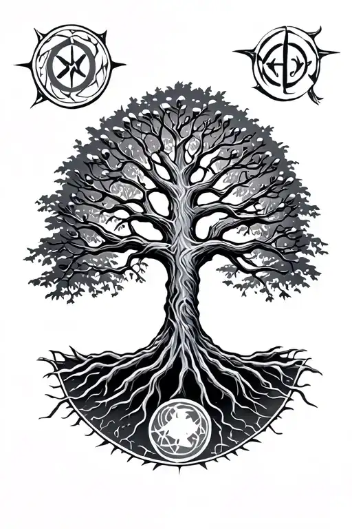 Tree Of Life With Nordic Runes