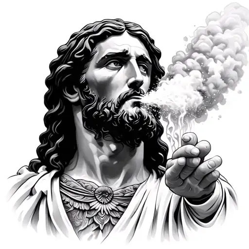 Jesus Blowing Dust Out Of Hand