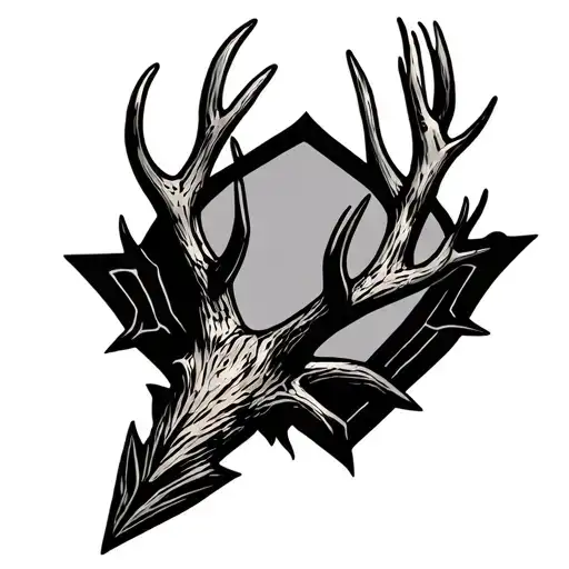 Arrowhead Outline With Antler Inside