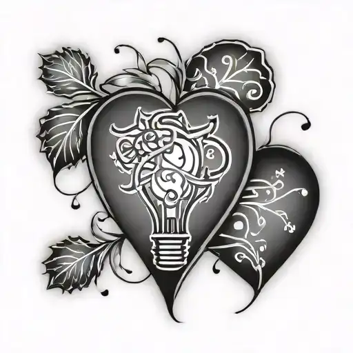 Broken Christmas Light Bulb In Shape Of A Heart