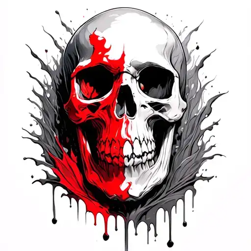 Compus With Skul Red Blod Water