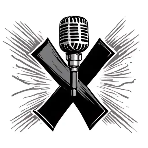 Microphone And The Letter X As String