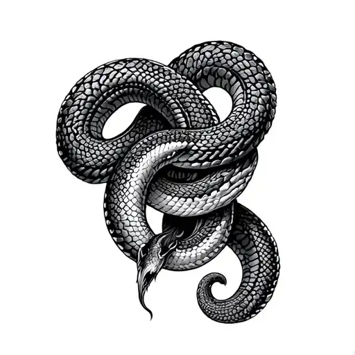 Upside Down Intwined Tail Snakes For A Bum To Back