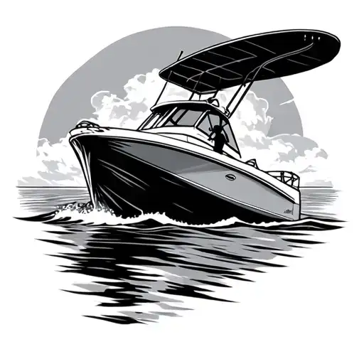 Wake Surfer Behind Boat