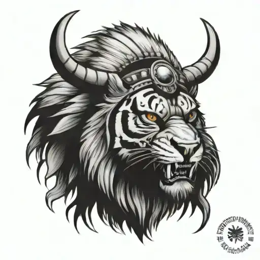 Sabertooth Tiger Attacking Indian Headress