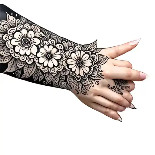 Floral Mandala Quarter Sleeve