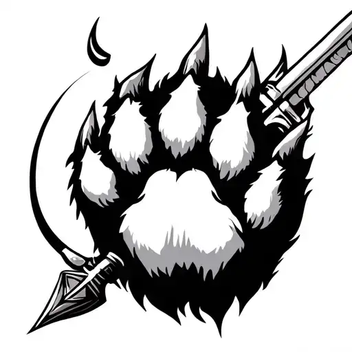 Cat Paw With Dagger Behind It