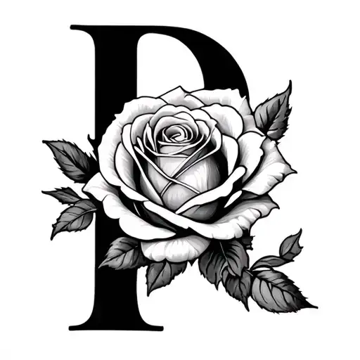 Rosa E In Letters And A Rose