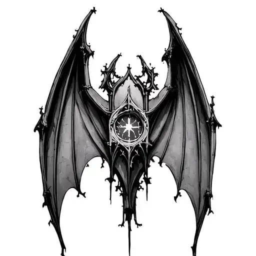Gothic Cathedral With Bat Wings