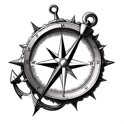 Compass And Anchor Together Gemini And Aquaruis