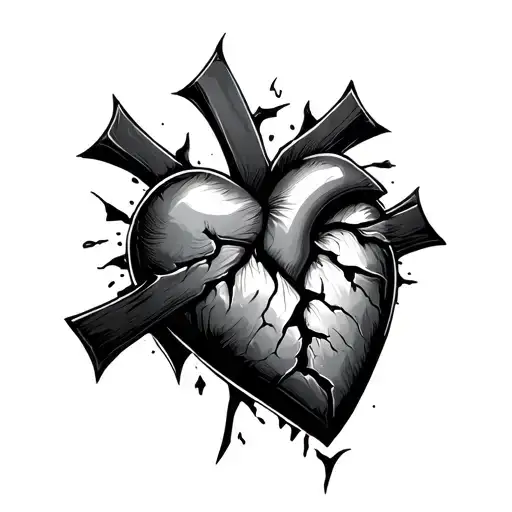 Broken Heart Cross